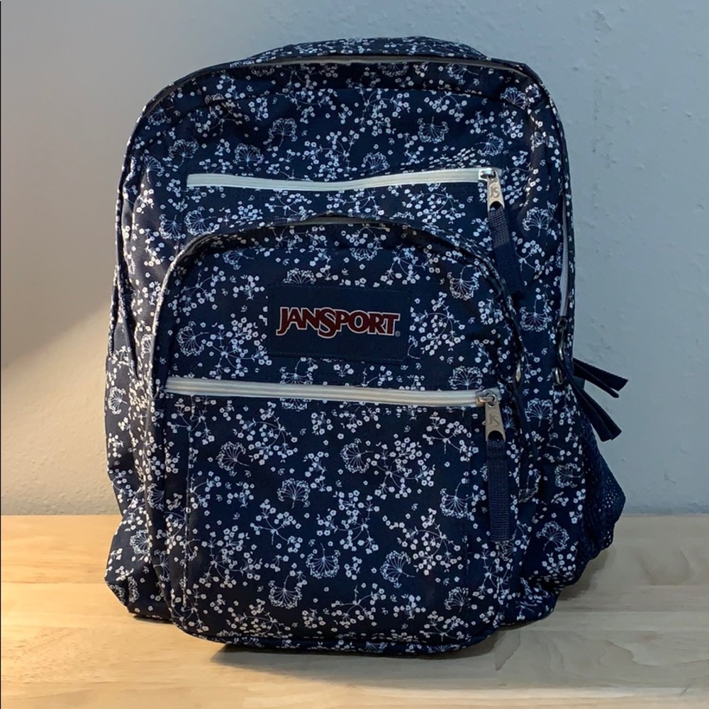 Blue Flowered Jansport Backpack